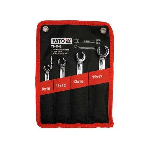 YATO 8-17mm ipari fékcsőkulcs készlet 4 részes CrV 6140