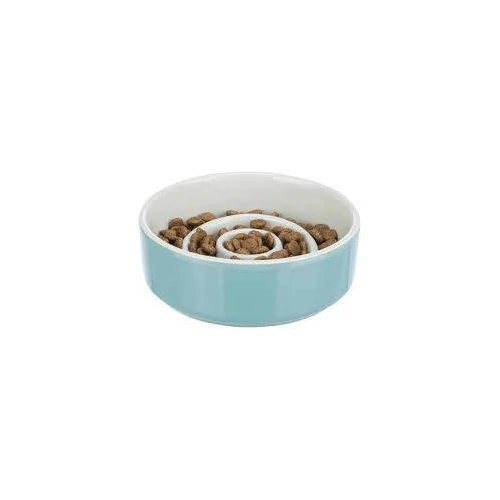 Trixie Slow feeding Ceramic Bowl - kerámia, evéslassító tál (szürke,kék) kutyák részére (0,9l /ø17cm)