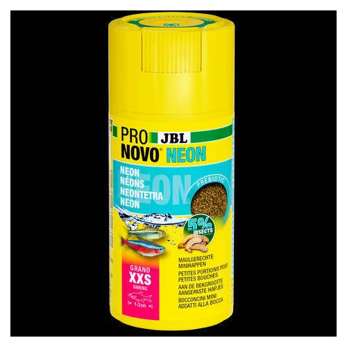 JBL Pronovo Neon Grano XXS - Akváriumi alapélelmiszer granulátum XXS méretben neonhoz és egyéb kis 1-3 cm-es tetrakhoz (100ml/48g)