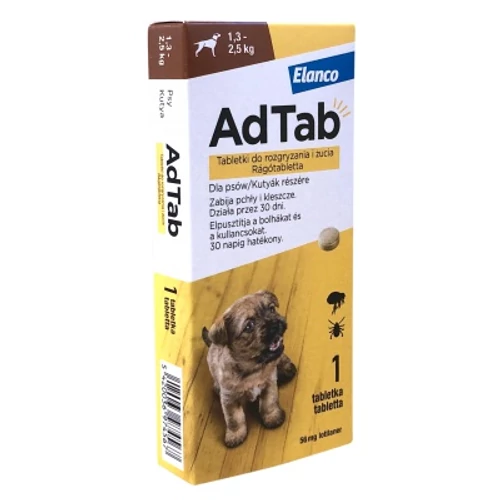 AdTab rágótabletta kutyák részére 1,3-2,5 kg