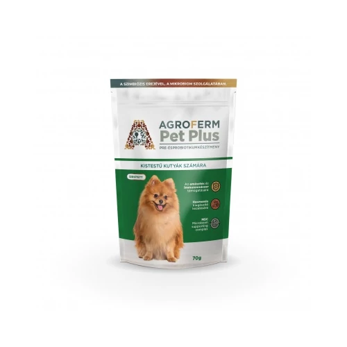 AgroFerm Pet Plus - pre- és probiotikumkészítmény kistestű kutyák számára 70 g