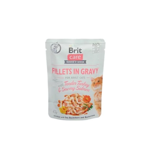 Brit Care Cat Fillets in Gravy - Turkey & Salmon 85 g