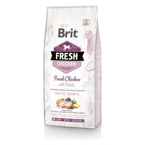 Brit Fresh Puppies & Junior Dogs Healthy Growth - Csirke és burgonya 2.5 kg