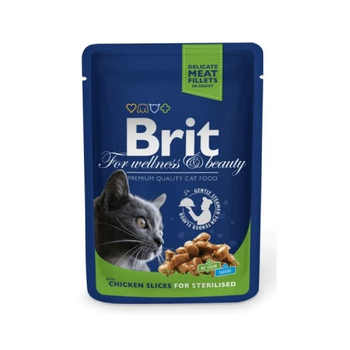 Brit Premium Cat Chicken Slices for Sterilised alutasakos 100 g