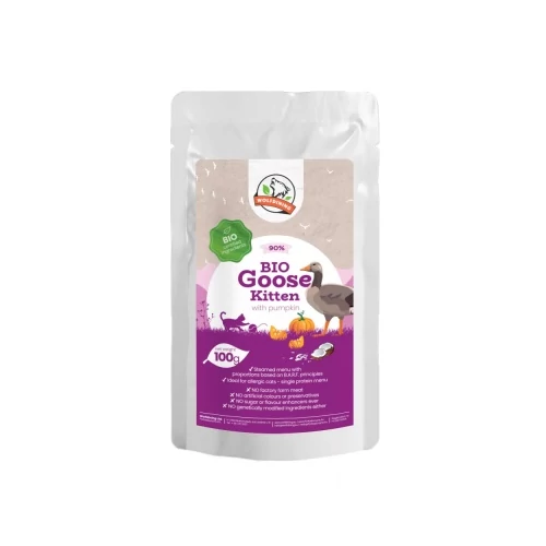 Farkaskonyha BIO liba párolt menü kölyökmacskáknak 100 g