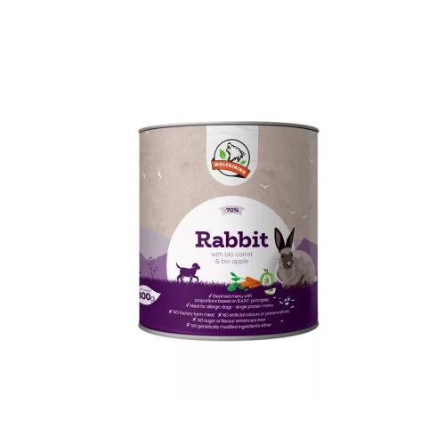 Farkaskonyha BIO nyúl párolt menü kutyáknak 800 g