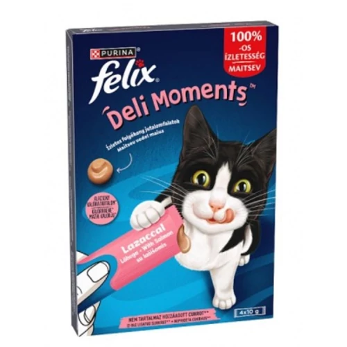Felix Deli Moments jutalomfalat macskáknak - lazacos 4 x 10 g