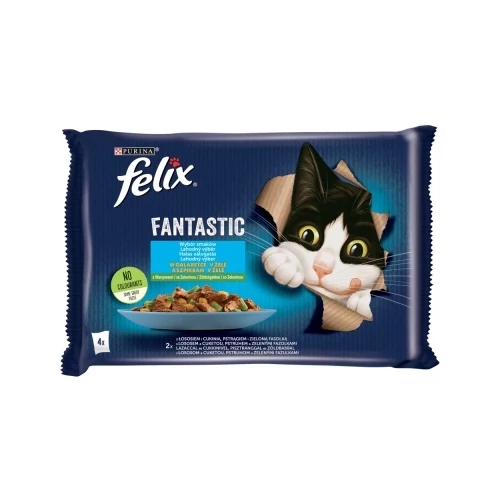 Felix Fantastic Halas Válogatás lazaccal, pisztránggal és zöldségekkel 4 x 85 g