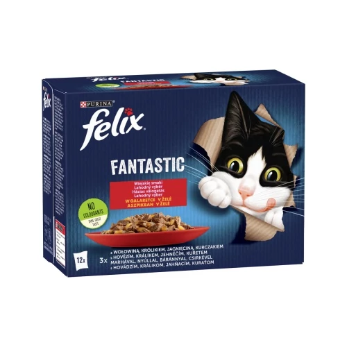 Felix Fantastic Házias Válogatás csirkével, marhával, nyúllal, báránnyal 12 x 85 g