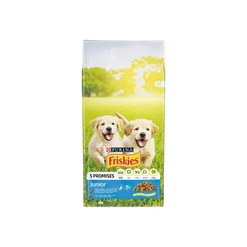 Friskies Junior száraz kutyaeledel - csirke, zöldségek és tej 15 kg