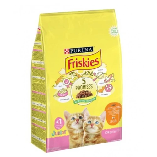 Friskies Junior száraz macskaeledel - csirkével, tejjel és hozzáadott zöldségekkel 10 kg