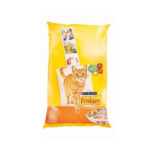 Friskies száraz macskaeledel - csirkével és hozzáadott zöldségekkel 10 kg
