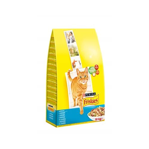 Friskies száraz macskaeledel - lazaccal és hozzáadott zöldségekkel 10 kg
