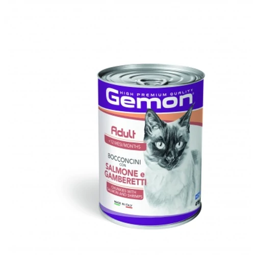 Gemon Cat Adult macskakonzerv - lazac, rák 415 g