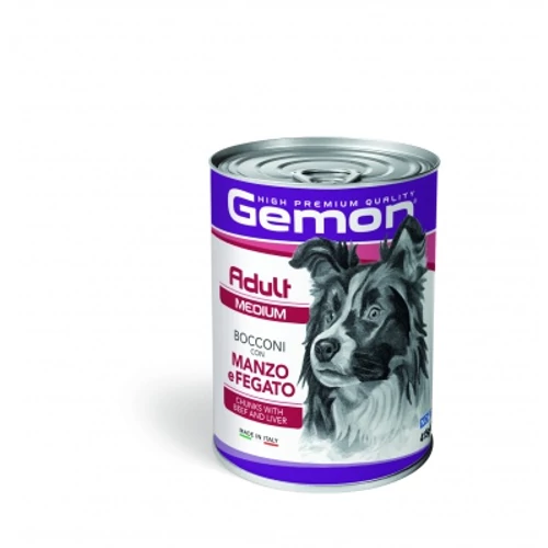 Gemon Medium Adult kutyakonzerv - marha, máj 415 g