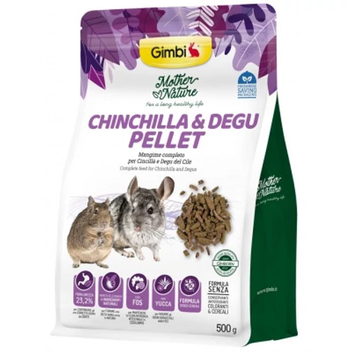 Gimbi Mother Nature Chinchilla & Degu Pellet - állateledel csincsillák és deguk számára 500 g