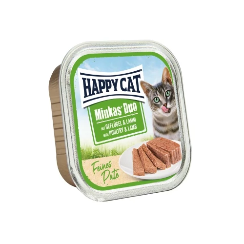 Happy Cat Minkas Duo - szárnyas és bárány pástétom 16 x 100 g