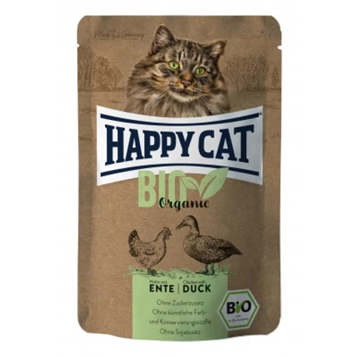 HAPPY CAT POUCH HÚS BIO CSIRKE-KACSA ÁLLATELEDEL MACSKÁK SZÁMÁRA 12X85 G 85 g