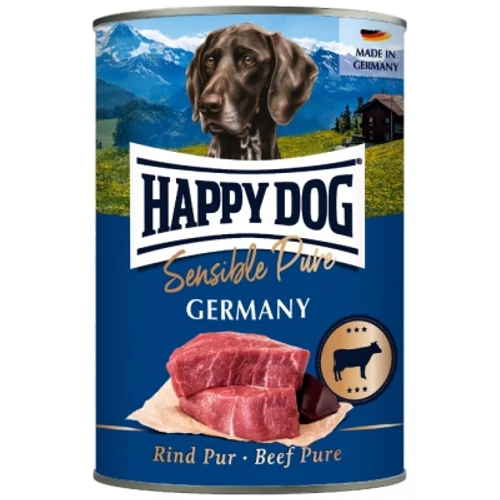 Happy Dog pur konzerv marha ízesítésű nedves állateledel felnőtt kutyák számára 6X400G 4 kg