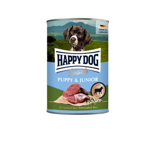 Happy Dog Supreme Sensible Puppy&Junior konzerv, bárány és rizs ízesítésű nedves állateledel kölyök és fiatal kutyák számára 6x400 g 400 g