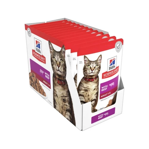 Hill's Science Plan Adult nedves macskatáp, marha 12 x 85 g