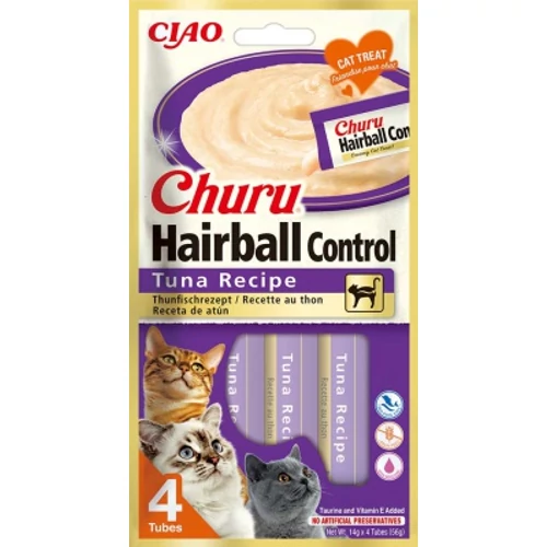 Inaba Cat Churu Hairball Control - tonhal 4 x 14 g