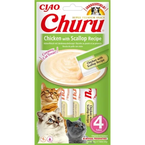Inaba Cat Churu Püré - csirke fésűkagylóval 4 x 14 g