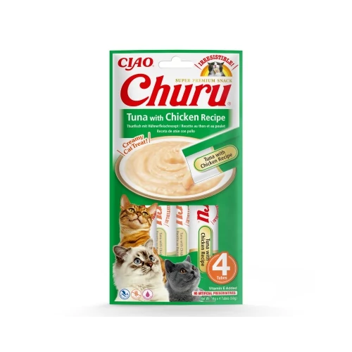 Inaba Cat Churu Püré - tonhal csirkével 4 x 14 g