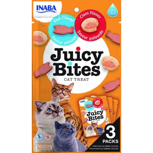Inaba Cat Juicy Bites - hal és kagyló 3 x 11.3 g