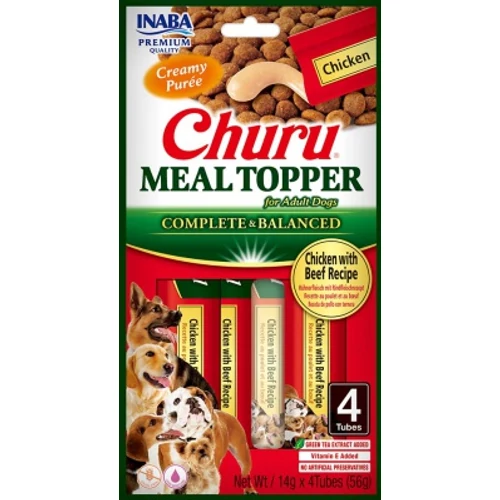 Inaba Dog Churu Meal Topper - csirke-marha 4 x 14 g
