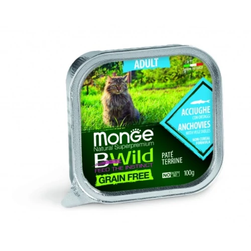 Monge BWild Grain Free Paté Terrine Adult - szardella zöldségekkel 100 g