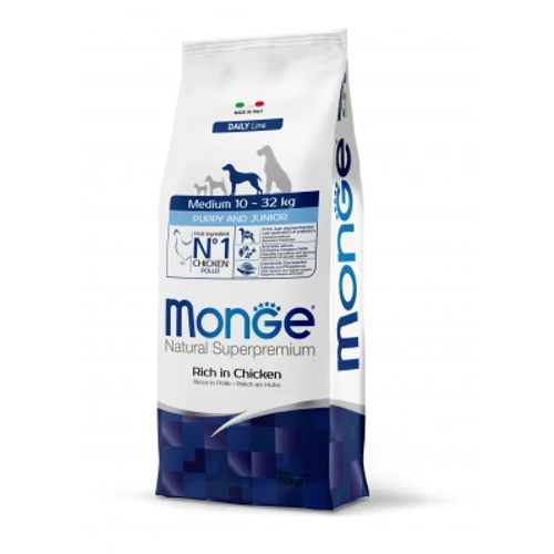 Monge Daily Line Medium Puppy & Junior száraz kutyatáp - csirke 12 kg