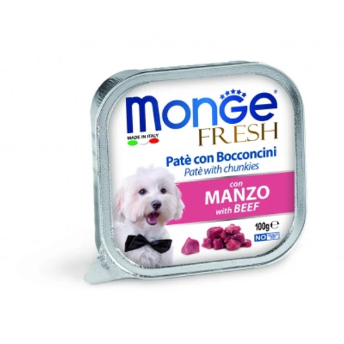 Monge Dog Fresh paté húsdarabokkal - marha 100 g