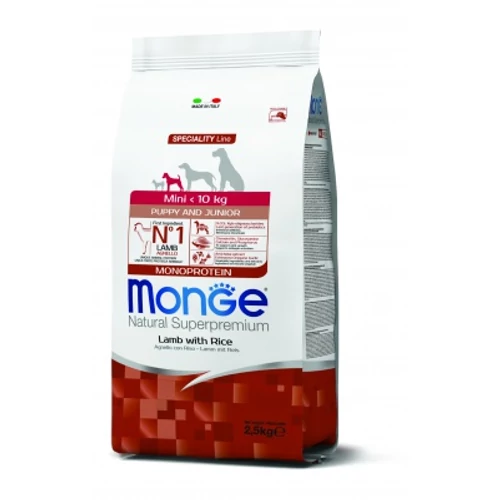 Monge Mini Puppy & Junior Bárány és Rizs 2,5 Kg 12 kg