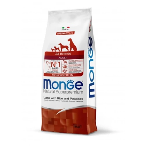 Monge Speciality Line All Breeds Adult Monoprotein száraz kutyatáp - bárány, rizs és burgonya 12 kg