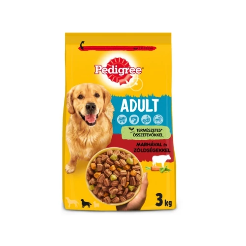 Pedigree száraz eledel kutyák részére marha-zöldség ízesítéssel 3 kg 50 g