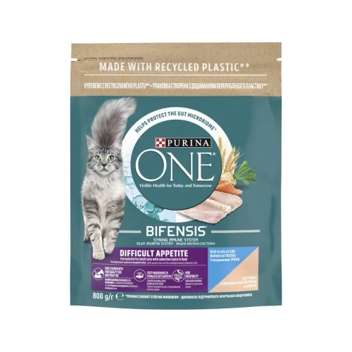 Purina One Bifensis Difficult Appetite száraz macskaeledel - tőkehal, pisztráng 800 g