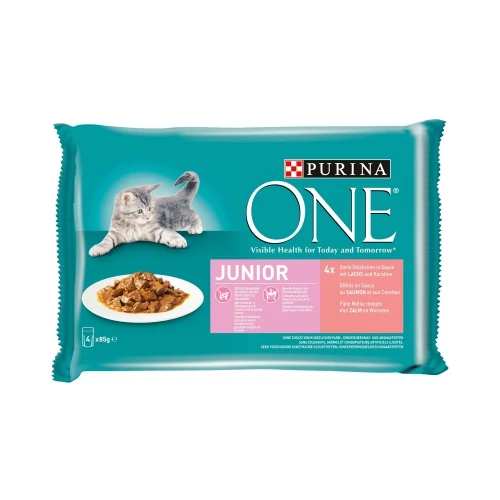 Purina ONE Junior nedves macskaeledel 4 x 85 g
