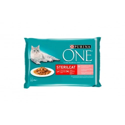 Purina ONE Sterilcat lazaccal és répával nedves macskaeledel 4 x 85 g