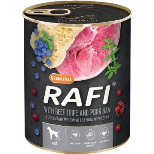 Rafi konzerv kutyáknak sonkával, marhapacallal és áfonyával 800 g