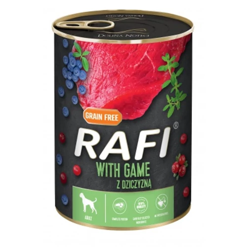 Rafi konzerv kutyáknak vadhússal és áfonyával 400 g