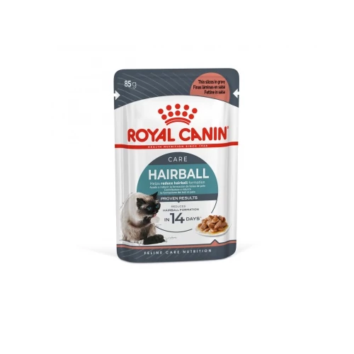 Royal Canin Hairball Care - szószos nedves táp felnőtt macskák részére a szőrlabdák könnyebb eltávozásáért 85 g