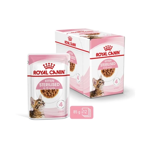 Royal Canin Kitten Sterilised - ivartalanított kölyök macska nedves táp 12 x 85 g