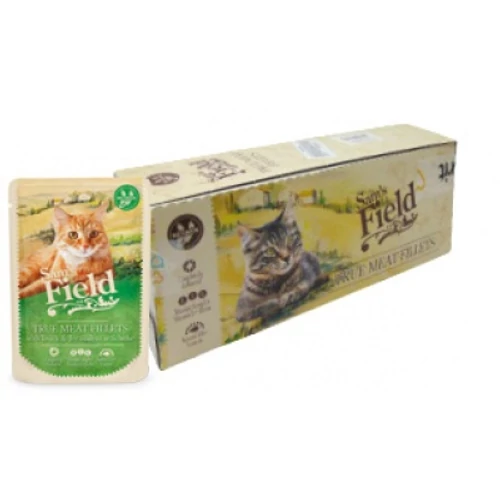 Sam's Field nedves állateledel macskák részére kacsa-csicsóka ízesítéssel 24x85g 45.2 g