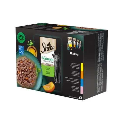 Sheba alutasak Nature's Collection vegyes ízesítésben macskák részére 12x85g 60 g