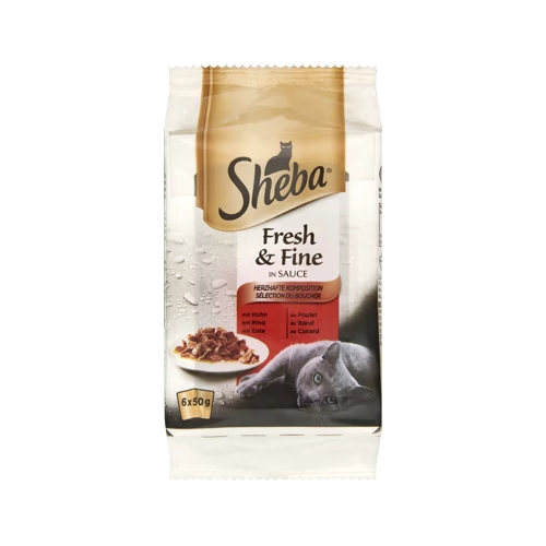 Sheba Fresh & Fine marhával és csirkével 6 x 50 g