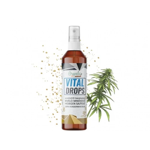Vital Drops hidegen sajtolt kendermagolaj spray 200 ml