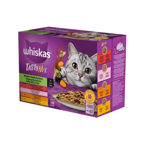 Whiskas alutasak 12 pack eledel macskák részére a séf ajánlata ízesítéssel 12x85 g 12 x 85 g