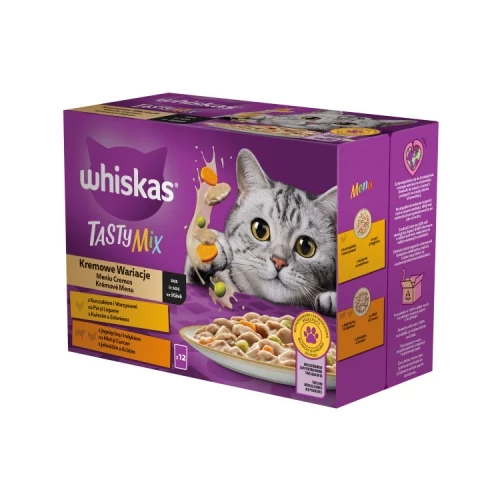 Whiskas alutasak 12 pack eledel macskák részére krémes ízesítéssel 12x85 g 12 x 85 g