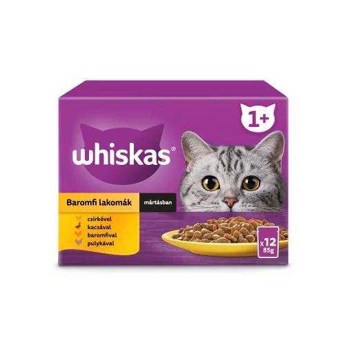 Whiskas alutasak 12 pack eledel macskák részére szárnyas válogatásban ízesítéssel 12x85 g 12 x 85 g